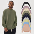 Unisex 380G Quality French Terry Cotton Sweat Shirts Without Hood Custom Logo Modest Oversized Pullover Sweatshirts