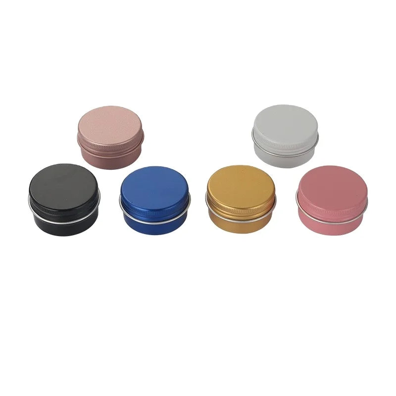 5g-180g Empty Round Small Metal Tin Box Soap Wax Cosmetic Box Colorful Aluminum Tin Can Containers with Lids