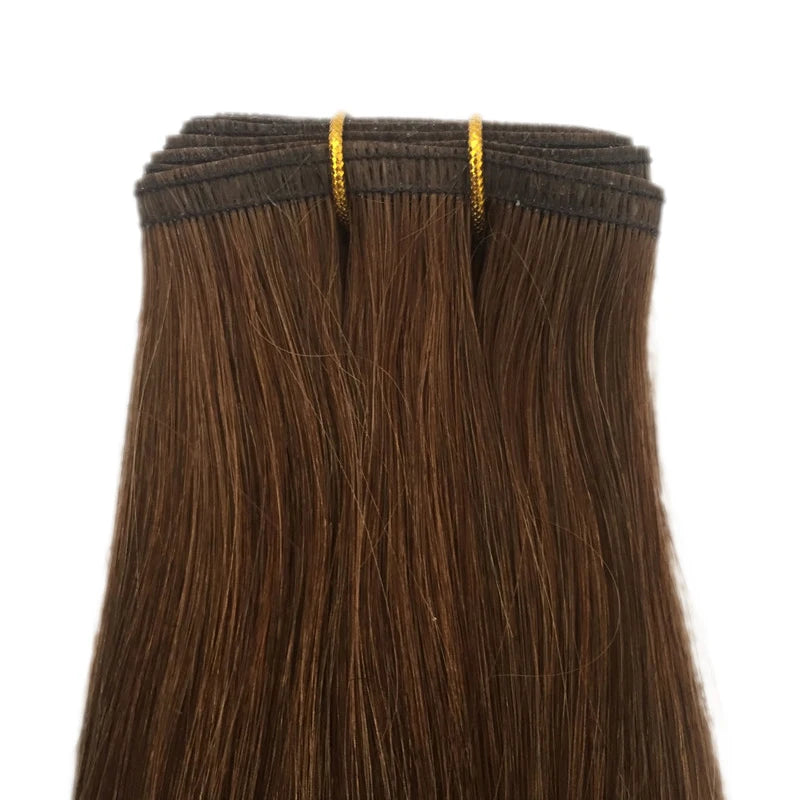 New Design Russian Remy Seamless Clip in Raw Invisible Weft Hair Human Hair Weft Extension Full Cuticle Flat Hair Skin Weft