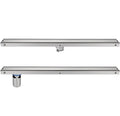 Stainless Steel 304 Nickel Polished Linear Long Shower Floor Drain for Bathroom 60x6.8CM Easy Installation