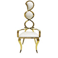 Modern Stainless Steel Frame Round Back Carved Dining Chair for Weddings Banquets Parties Event Use Metal Resin Material