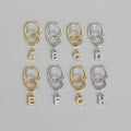 DIY 26 Letter Drop Cubic Zirconia Fine Jewelry 925 Sterling Silver Hoop Earrings Women