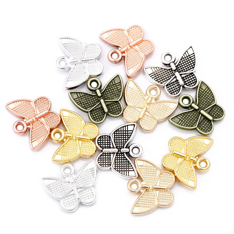 YuenZ 100pcs/bag Alloy Butterfly Charms for Earrings Bracelet Necklace Pendants DIY Jewelry Making Accessories 13*11mm D2112