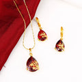 Dubai Gold Initial Necklace Set Gold Necklace and Bracelet Set 18k Gold Plated  Pendant Earrings Jewelry Set