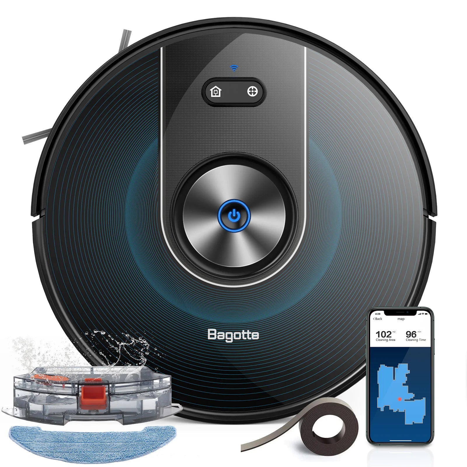 Automatic Multifunction Robotic Auto Vacuum Cleaner Mop 2700pa Strong Suction Wet Dry Function for Household Hotel Use Battery