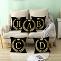 Black Pillow Cover Throw Pillow Case Cushion Cover Square Pillowcase Decoration English Alphabet Modern Opp Bag Christmas 30 Pcs