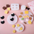 D-0031 4-cavity sandwich biscuit mould DIY biscuit shape silicone mold cake baking candle decoration mold