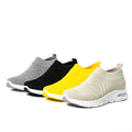 Women Knitted Running Sneakers New Design Sports Cheap Breathable Casual Shoes Walking Style Shoes