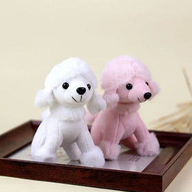 Cute Cartoon Plush Toys Puppy Poodle Doll Key Rings Bag Pendant Ornaments Plush Poodle Dog Keychains Stuffed Animal Toys Dogs
