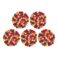 Wool Coasters for Drinks Absorbent Set of 4 Multicolor Handmade Thick Durable Home Kitchen Decor Gift Round Ball Coasters