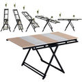Multifunction Convertible Wood Metal Table to Display Stand Shelf Space Saving Tables for Small Dining Room Patio Apartment Dorm