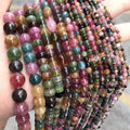 Jewelry Supplies Irregular Tourmaline Nugget Stone Beads Faceted Cube Round Shape Natural Tourmaline Gemstone Beads for Bracelet