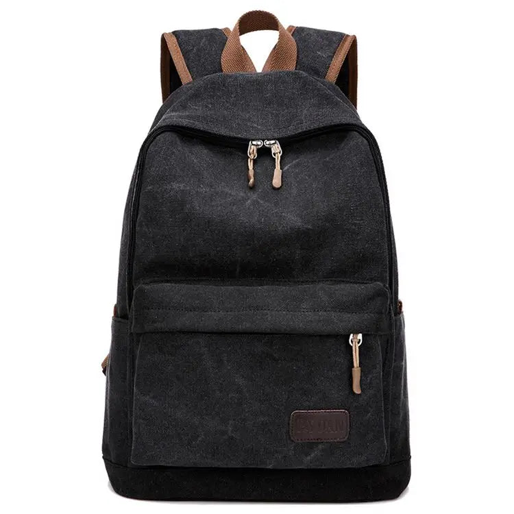 Chinese Large Outdoor Waterproof Zipper Letter Pattern Canvas Laptop School Backpack for Girls