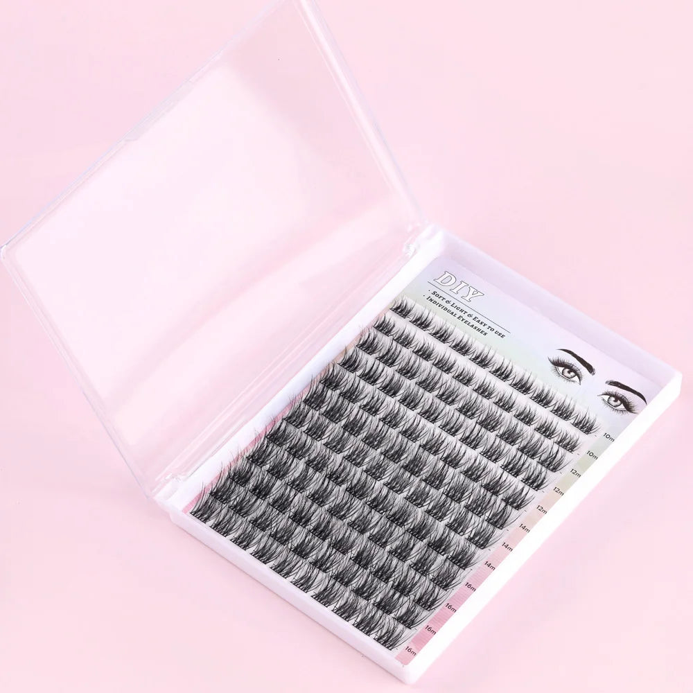 3D Eyelash Cluster Extensions C/D Curl 8-16mm DIY Eyelash Extensions Cluster Lashes Kit
