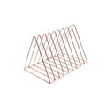 Hot Sale Wholesale Best Quality Rose Gold Metal Iron Wire 9 Slot Triangle Shape Desktop Magazine File Holder