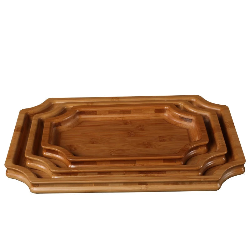 Factory Sale Coffee Tea Serving Tray Fruit Platters Party Dinner Plates Sour Candy Bamboo Tray