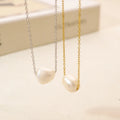 Minimalist Stainless Steel 18K PVD Plated Delicate Freshwater Pearls Pendant Clavicle Necklace for Women Gift