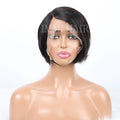 Pixie Hair Vendor Brazilian Human Hair Wigs 180% Density Transparent Cheap Wholesale Product 13X1T HD Lace Frontal Wigs