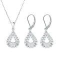 Fashion Jewelry Hollowed-out Oval Rhinestone Pendant Earrings Necklace Pendant