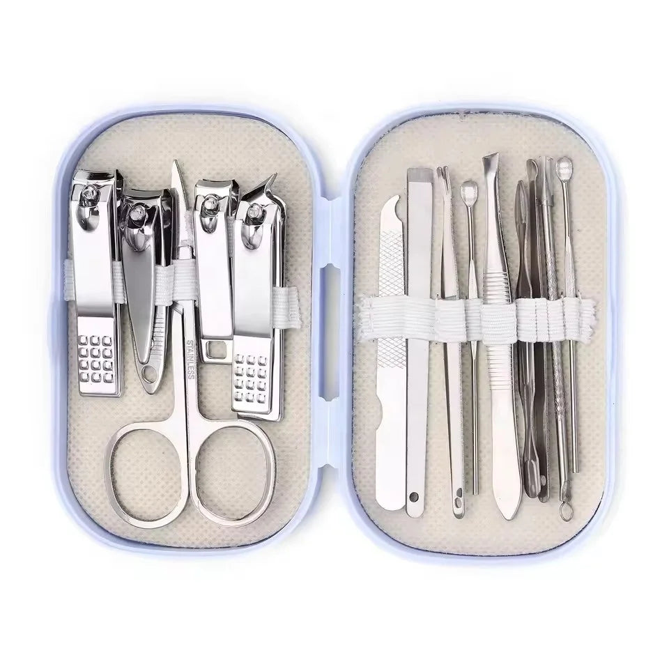 Stainless Steel Portable Nail Clippers 14-piece Set Manicure Nail Clippers Tools Dormitory Nail Clippers Dig Ear Spoons Set