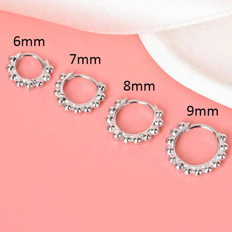 New Bulk Fashion Fine Jewelry Earrings Wholesale Rose 18k Gold Plated Cartilage Hinged Huggie 925 Sterling Silver Hoop Earrings