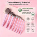 Synthetic Hair Professional Private Label 8pcs Eco-friendly Makeup Brush Set Soft Vegan Bristles with Portable Pouch