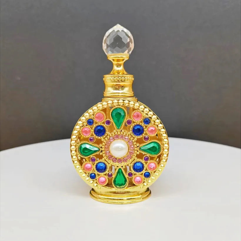 Luxury 15ml Stock Gold Black Red Arabian Dubai Perfume Oil Bottle Gold Essential Oil Bottle