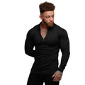 Custom logo Solid Color Men's Polo Shirts 100% Cotton Long Sleeve Casual Polos Hommes Fashion Autumn Lapel Male t Shirts