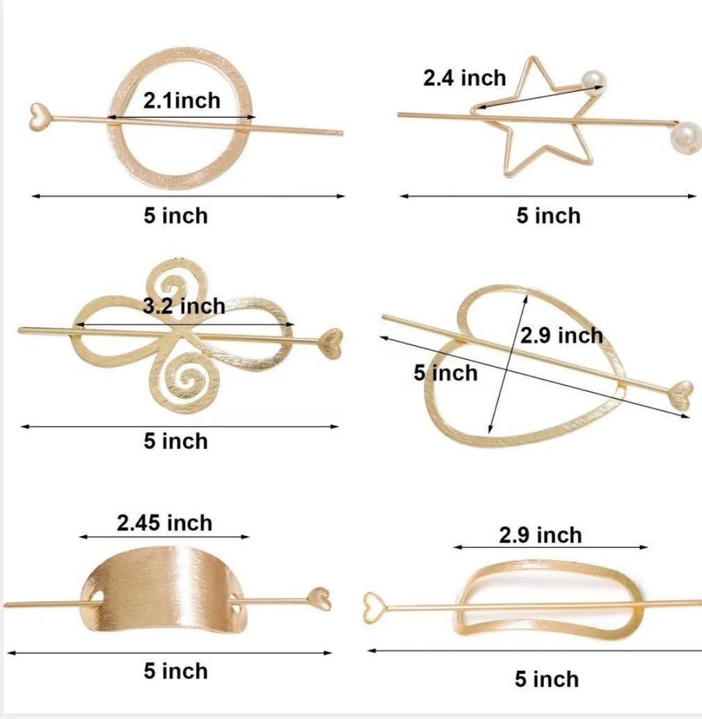 5 Inch Silver Rose Gold Hair Slides Pearl Bun Long Forks Chopsticks Clips Hair Pin Accessories Women Hair Stick Metal
