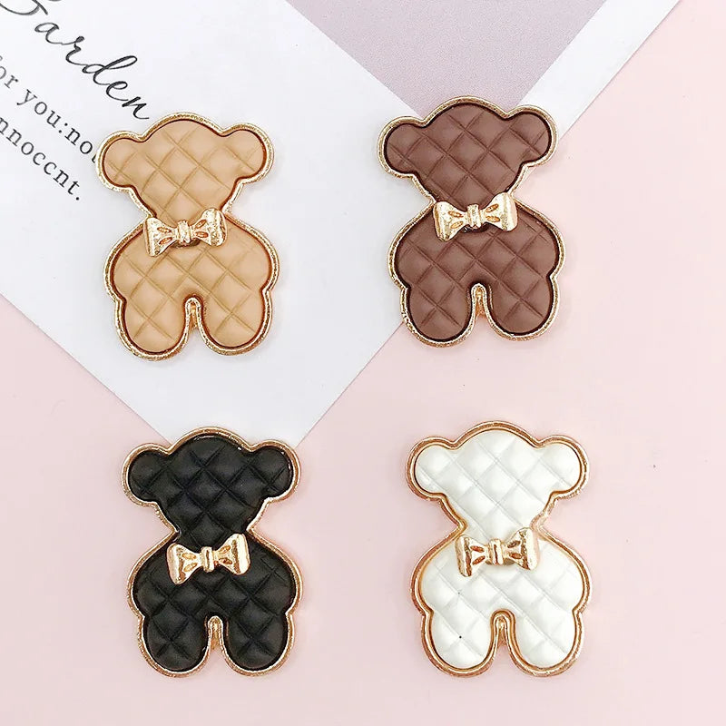 Wholesale Flatback Rhinestone Little Bear Button DIY Rhinestone Flatback Button for Hair Flower Wedding Embellishment LSRB900