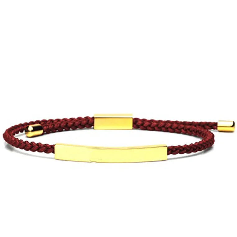 Personalized Engraved Letter Stainless Steel Square Tube Braided Wire Bracelet 2MM Rope Stainless Steel Lettering Tube Bracelet