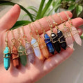 Crystal Point Bullet Necklace Copper Gold Wire Wrap Rainbow Birthstone Healing Natural Stone Precious Gemstone Necklace Women