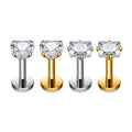 G23 Titanium Labret Lip Piercing Stud Heart Internally Threaded  Zircon Ear Stud Helix Cartilage Tragus Body Piercing Jewelry