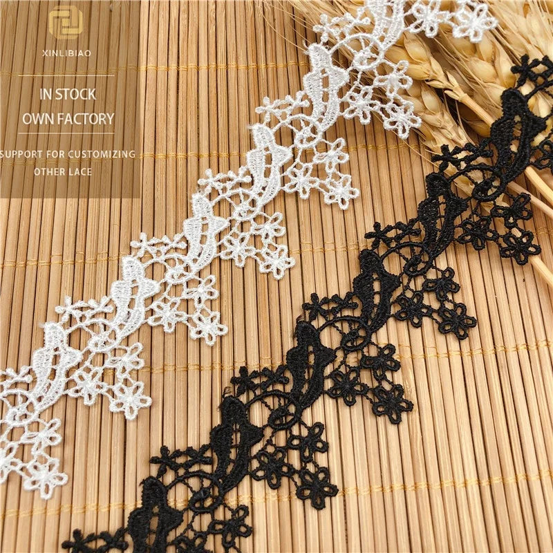 Polyester Stretch Lace Trim 3.4 cm Off-the-Shelf Lace for Garments Wedding Dresses Underwear Mesh Fabric for African Accessories