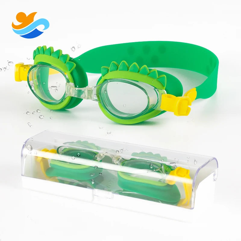 Wholesale Cute Kids Goggles Swimming Anti-fog Cartoon Funny Swim Glasses  Eye Wear Fashion Silicone Swim Goggles