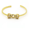 Hot Sell Women's Fashion Leopard Head 18K Real Gold Plated Micro Paved Zircon Bracelet Opening Adjustable Bangle