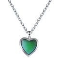 Creative Mood Necklace Color Change Emotion Feeling Temperature Control Heart Pendant Stainless Steel Chain Jewelry for Girl
