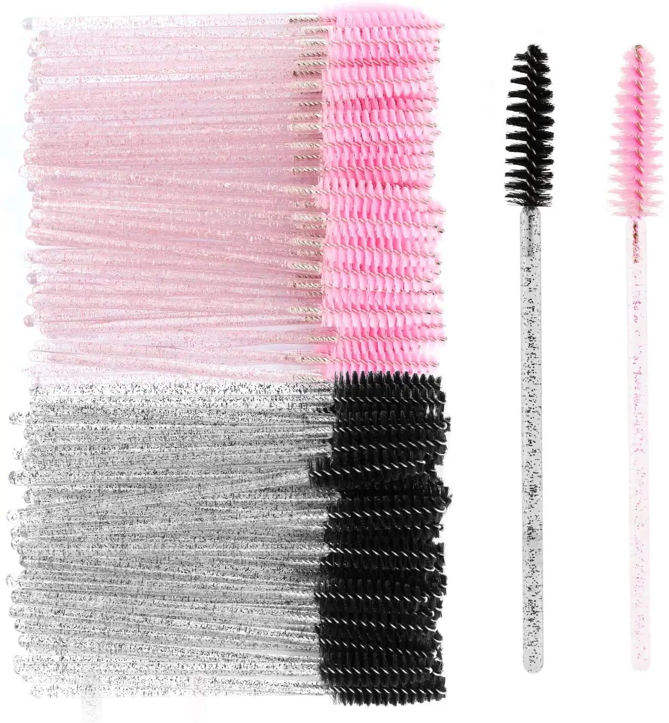 Best Quality Disposable Crystal Glitter Rod Handle Eyelash Brush Eyebrow Mascara Wand Eyelash Extension Brush Hot Sale