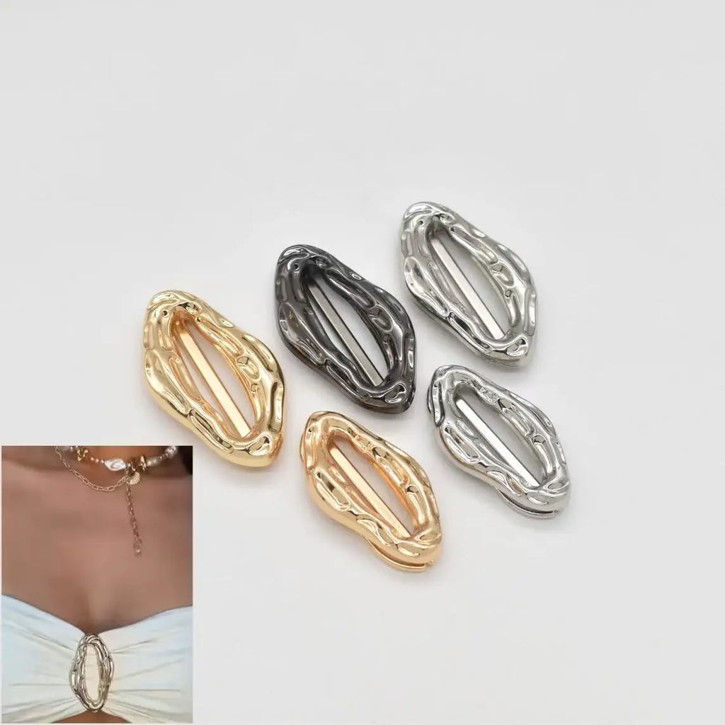 Attractive Latest Fashion Front Gold Plated Bikini Chlorine Resistance Connector Irregular Buckle for Women Dress Swimsuit