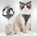 Fashion Reflective Polyester Escape Proof Pet Harness Vest for Cats Small Dogs Adjustable Comfort Padded 2In1 Leash Walking Set