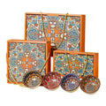 4pcs Set Bohemian Design Southern European Gift Box Microwaveable Ceramic Bowl Gift Set Family Party Tableware Gift
