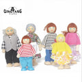 QINGTANG Montessori Role Play Game for Kids Wooden Doll House Family Set