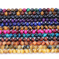 7A Wholesale Natural Gemstone Beads Round Loose Yellow/Red/Blue Tiger Eye Beads for Jewelry Making