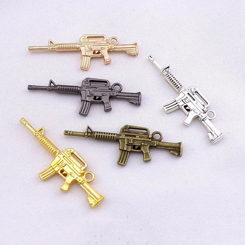 Submachine Gun Pistol Pendant Charms Pendants for DIY Earring Necklace Bracelet Jewellery Supplies and Crafts Making