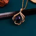Latest Trends Hawaiian Pearl Jewelry Electroplated 14k Gold Necklace Naturales Black Pearl Necklace