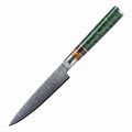8 Pcs Knife Set Damascus Kitchen Knife 67 Layers Damascus Steel with Acrylic Handle Green