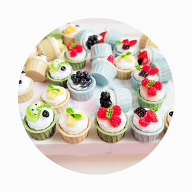 100 Pcs Mini House Cupcake Resin Dessert 3D Miniature Cupcake Ornaments for DIY Craft Accessory Kitchen Party Christmas Favor