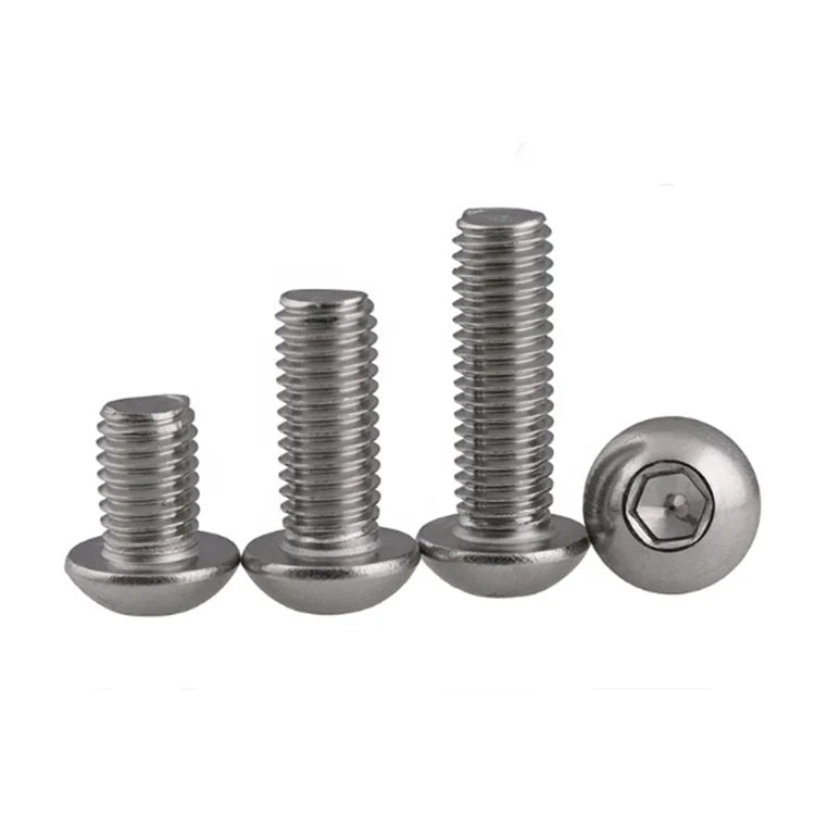 Stainless Steel Round Head Hexagon Socket Screws Pan Head Bolts with Round Cup M1.6M2.5M3M4M5M6 ISO7380 Metric System