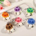 Handmade Crochet Tortoise Keychain Mini Cute Wool Knitted Woven Ocean Animal Wood Bag Pendant Accessories Gift