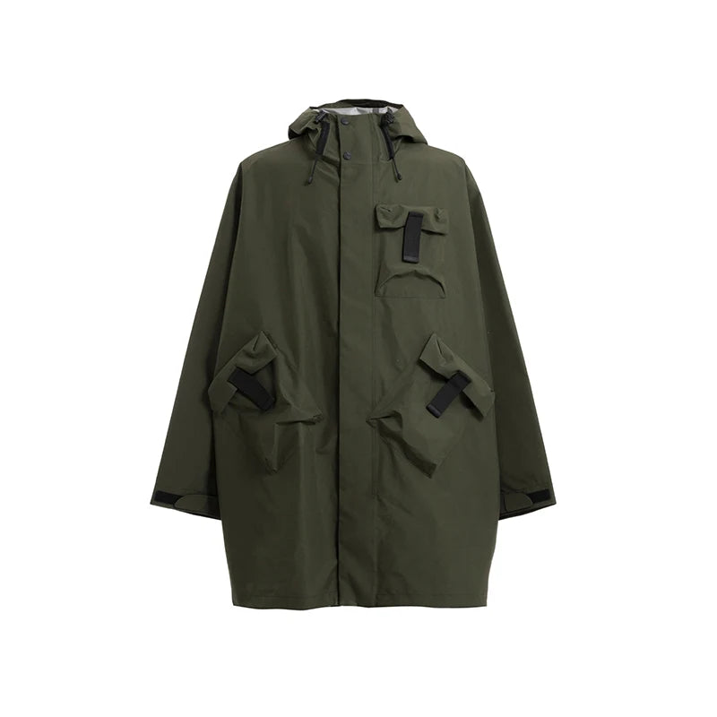 Custom Men's Vintage Hooded Waterproof Windproof Plus Size Eco-Friendly Quick Dry Breathable Long Loose Fit Varsity Jacket